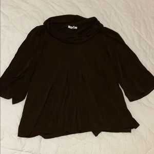 brown cowl neck top